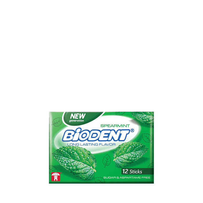 biodent sugar free gum spearmint آدامس بدون گلوتن و بدون قند بایودنت با طعم نعنا
