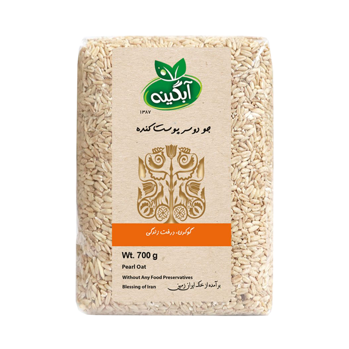 abgine organic oat جو دوسر پوست کنده آبگینه